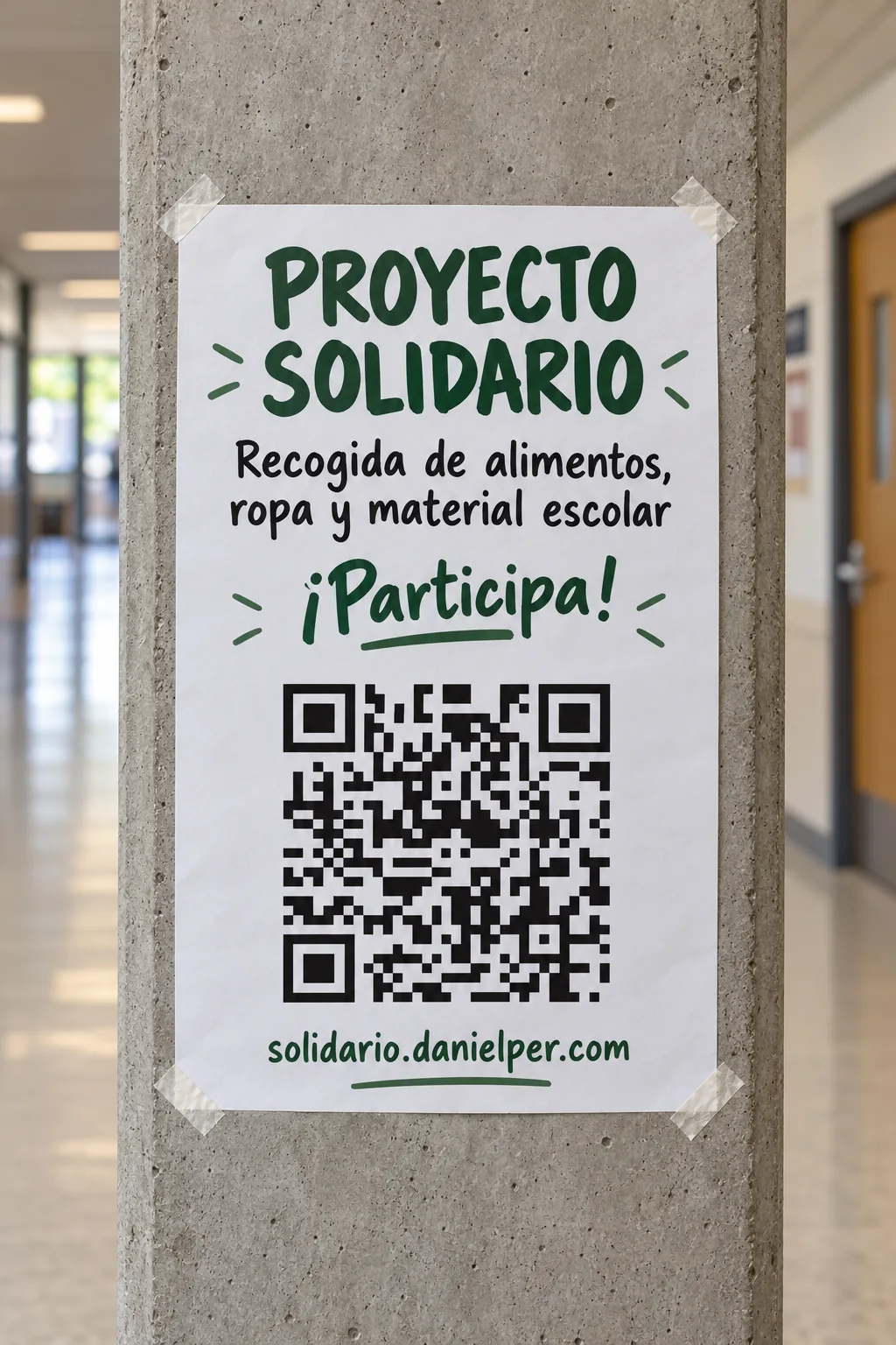 Imagen ilustrativa de un cartel de la campaña colocado en un pasillo